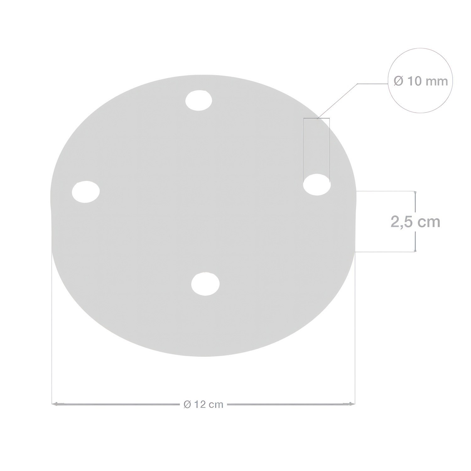 Classic 4-hole Round Metal Ceiling Canopy Kit