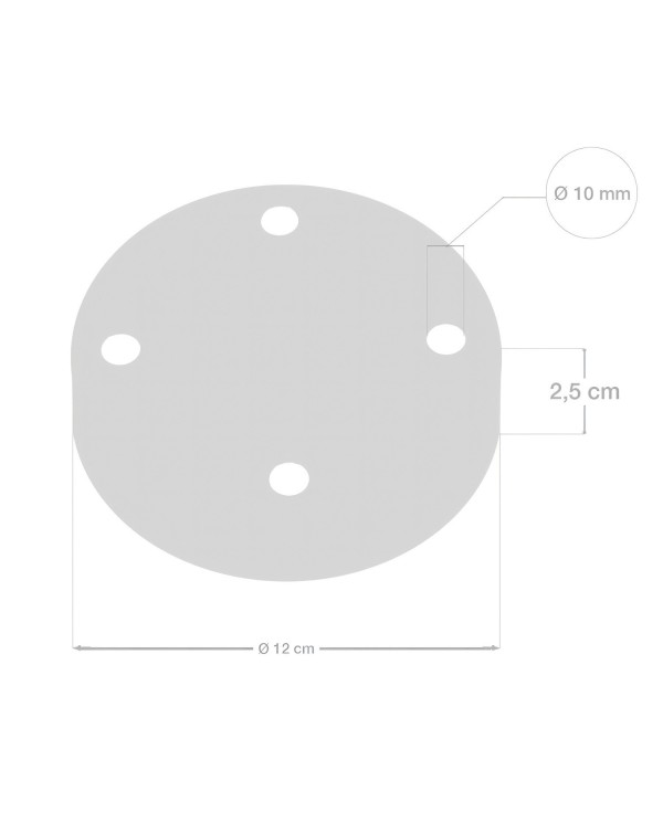 Classic 4-hole Round Metal Ceiling Canopy Kit