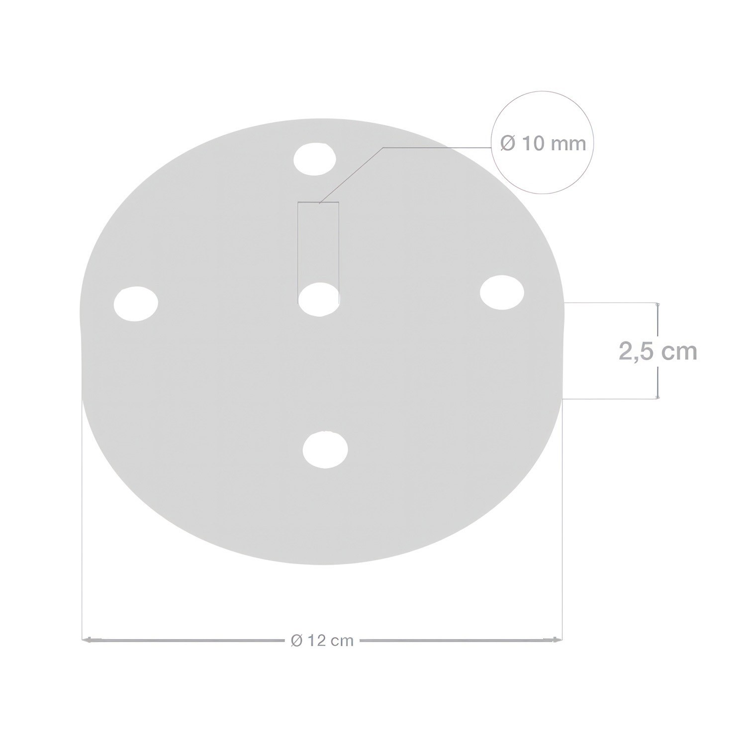 Classic 5-hole Round Metal Ceiling Canopy Kit