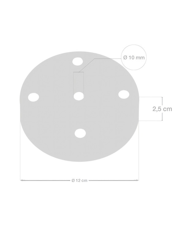 Classic 5-hole Round Metal Ceiling Canopy Kit