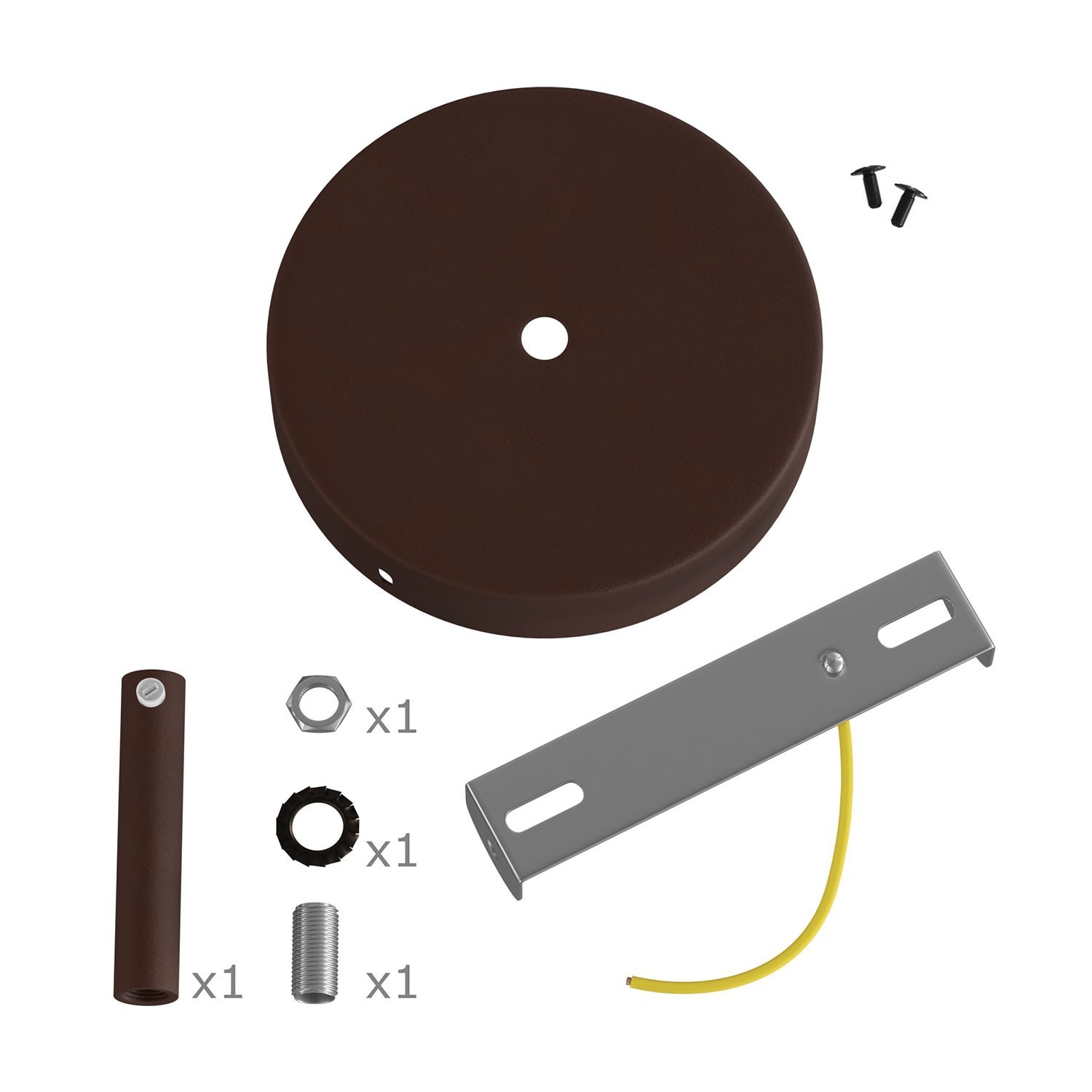 Classic Round Metal Ceiling Canopy Kit - With 2.75" Long Strain Relief