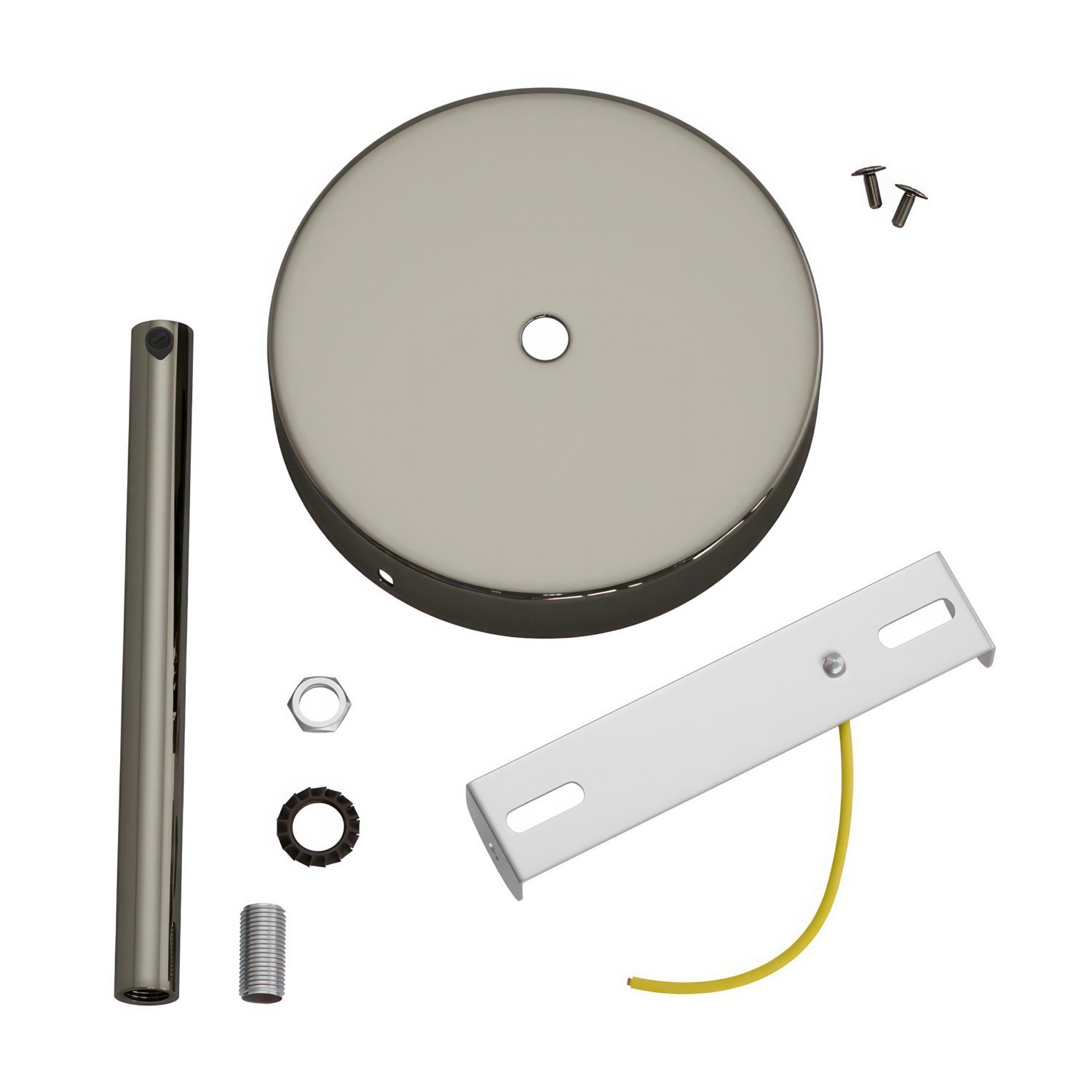 Classic Round Metal Ceiling Canopy Kit - With 5.9" Long Strain Relief