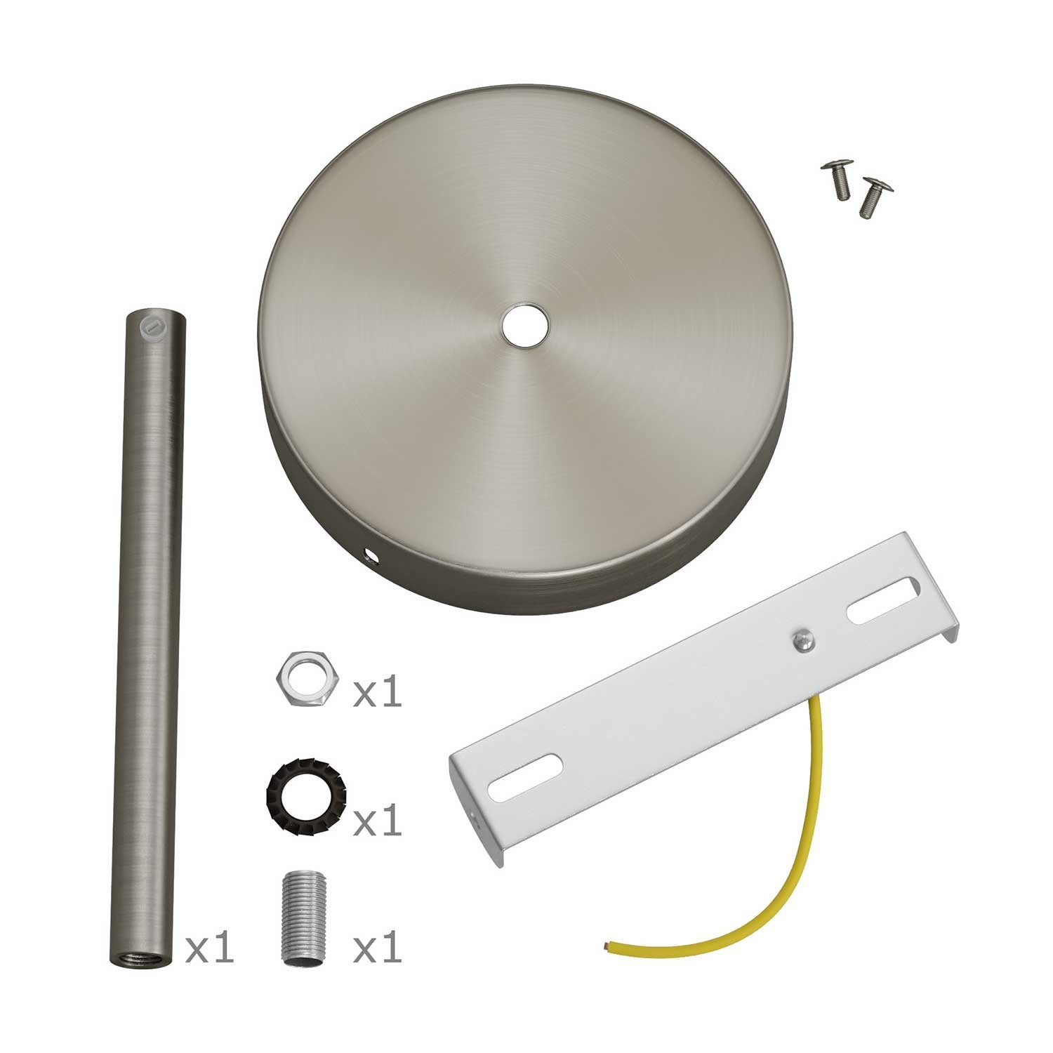 Classic Round Metal Ceiling Canopy Kit - With 5.9" Long Strain Relief