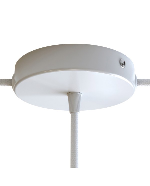 Classic 2 Side Hole Round Metal Ceiling Canopy Kit - Center hole & 2 side holes