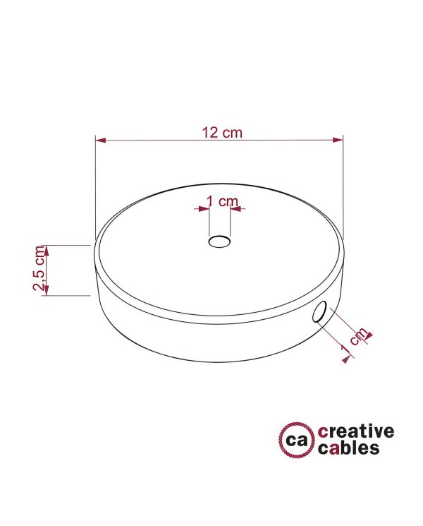 Classic 2 Side Hole Round Metal Ceiling Canopy Kit - Center hole & 2 side holes