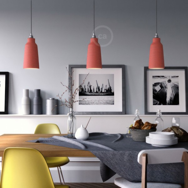 The Materia Collection | Tall Pendant Lamp Shade | Sleek Finish