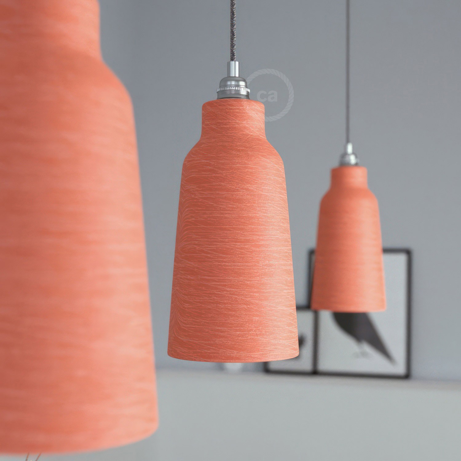 The Materia Collection | Tall Pendant Lamp Shade | Sleek Finish