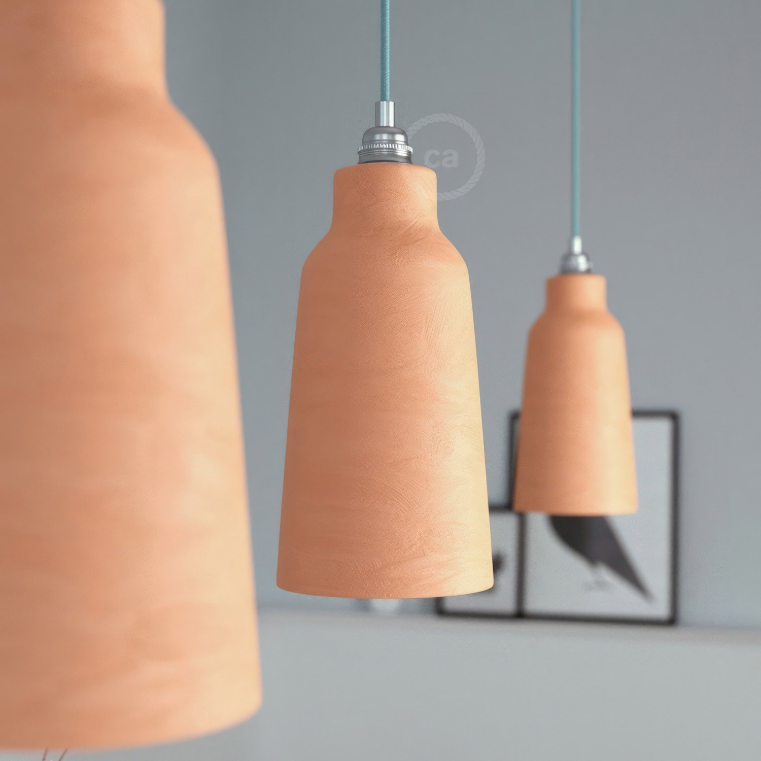 The Materia Collection | Tall Pendant Lamp Shade | Sleek Finish