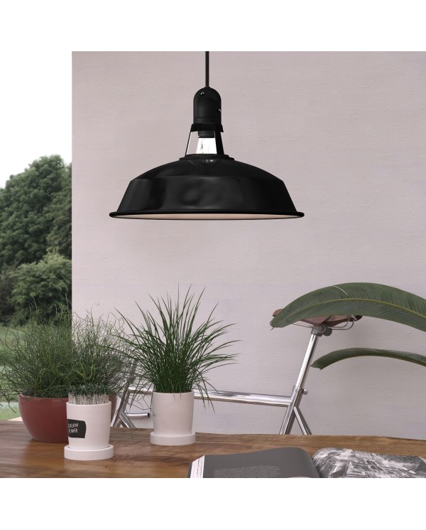 Harbour lampshade in enamelled metal with E27 fitting, 38 cm diameter