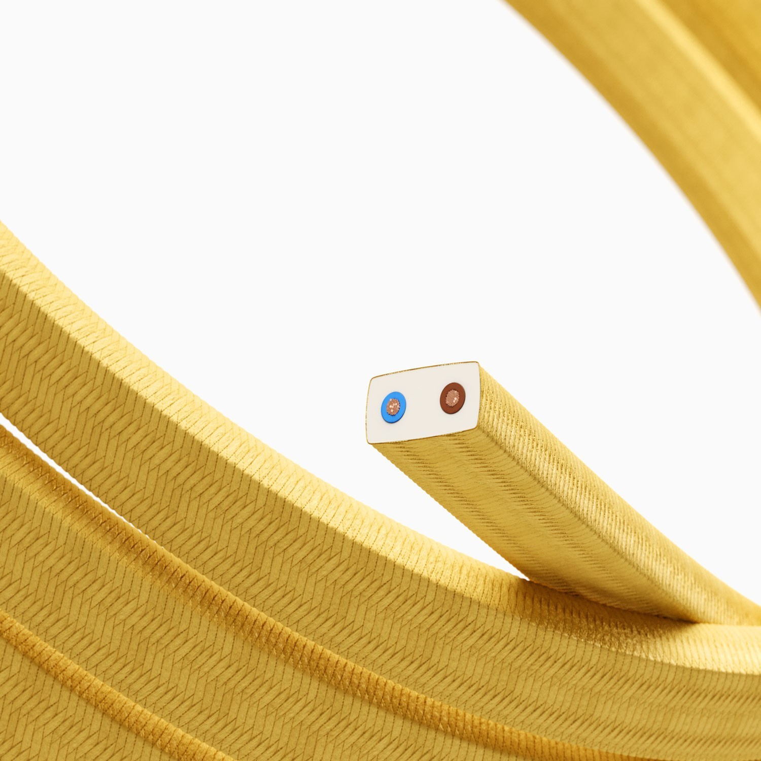 Electric Cable Color Cord for Custom String Lights, covered by Rayon fabric Yellow (CM10)