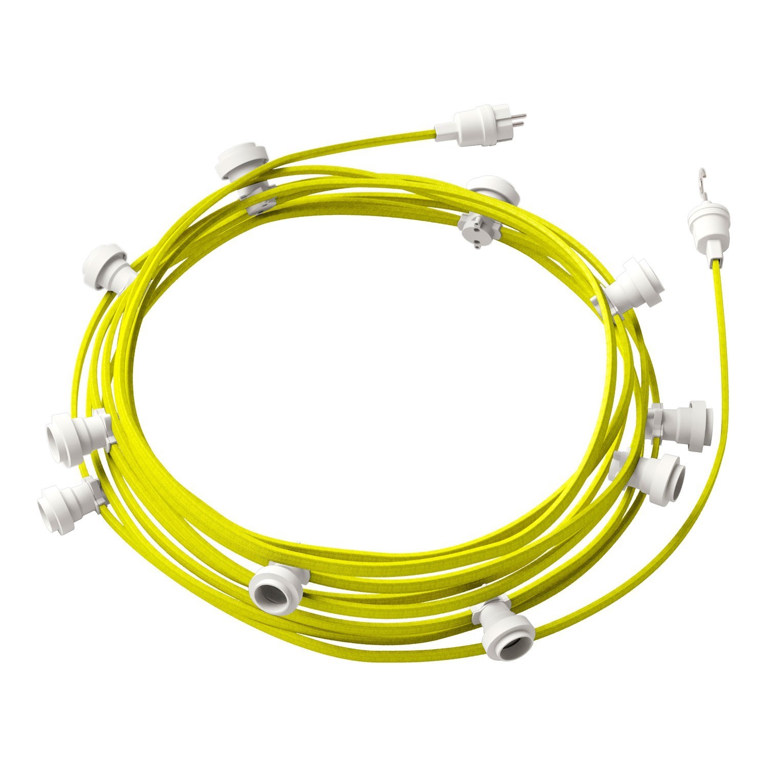 Ready-to-use 40ft String Light with 5 white Sockets, Hook and Plug