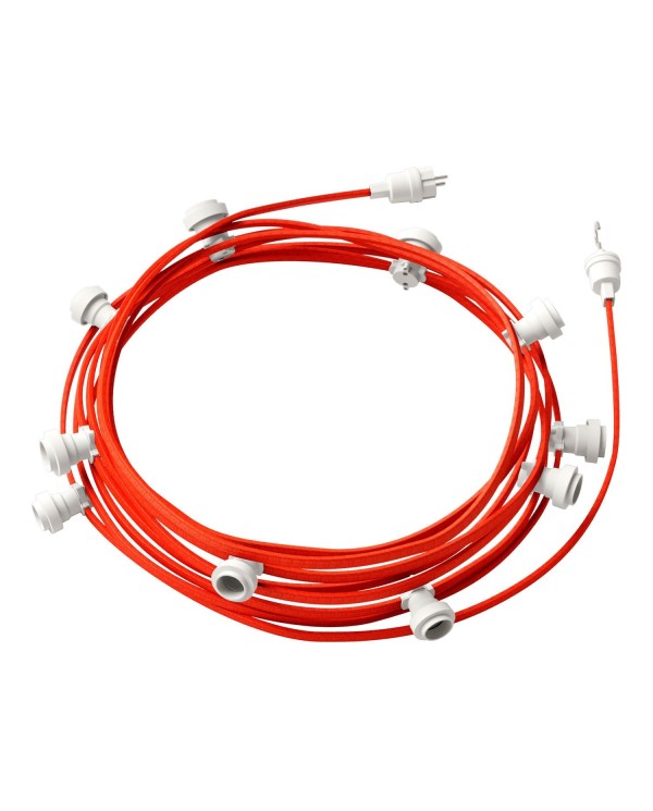 Ready-to-use 40ft String Light with 5 white Sockets, Hook and Plug