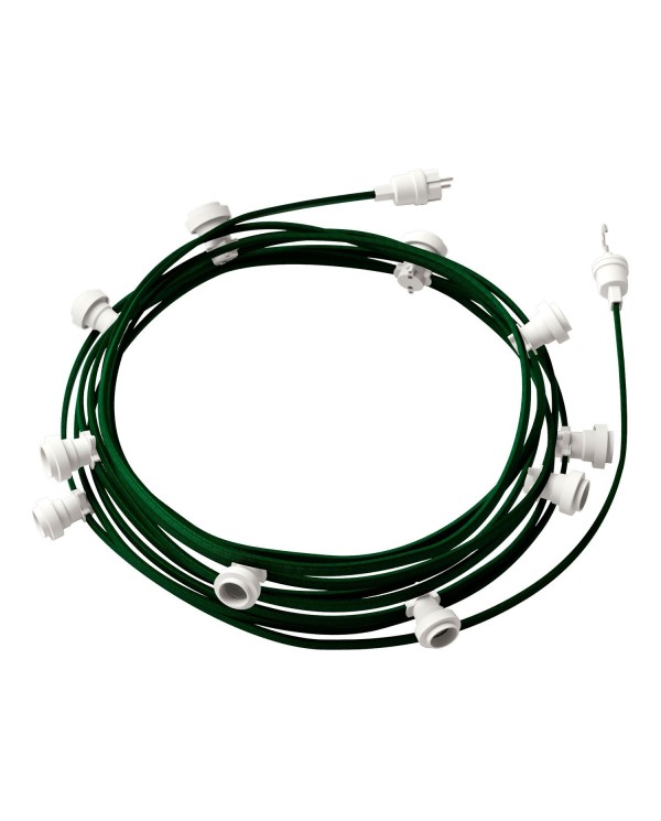 Ready-to-use 40ft String Light with 5 white Sockets, Hook and Plug