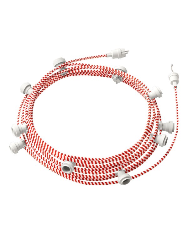 Ready-to-use 40ft String Light with 5 white Sockets, Hook and Plug