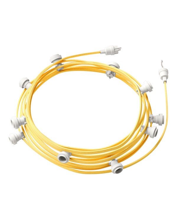 Ready-to-use 40ft String Light with 5 white Sockets, Hook and Plug