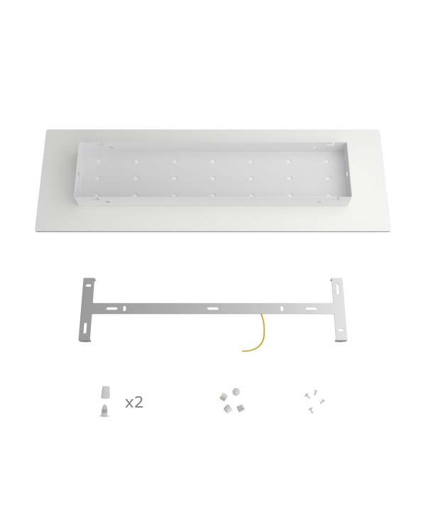 2 hole - EXTRA LARGE Rectangular Ceiling Canopy Kit - Rose One System, 675 x 225 mm Cover