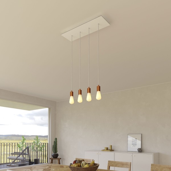 4 hole in line - EXTRA LARGE Rectangular Ceiling Canopy Kit - Rose One System, 675 x 225 mm Cover