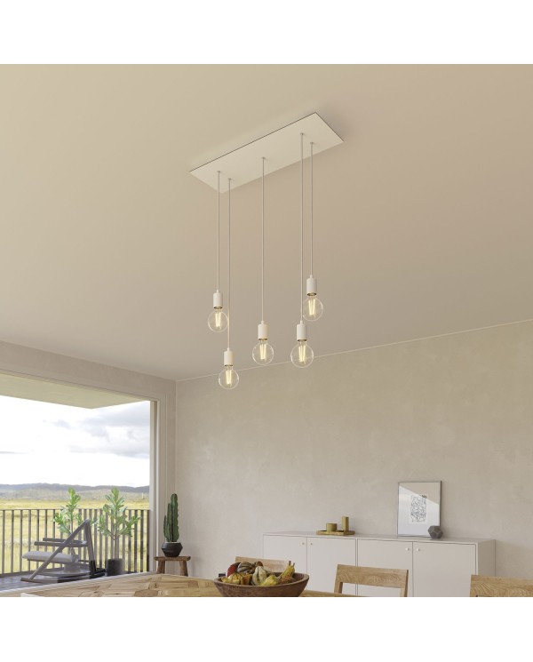 5 hole - EXTRA LARGE Rectangular Ceiling Canopy Kit - Rose One System, 675 x 225 mm Cover