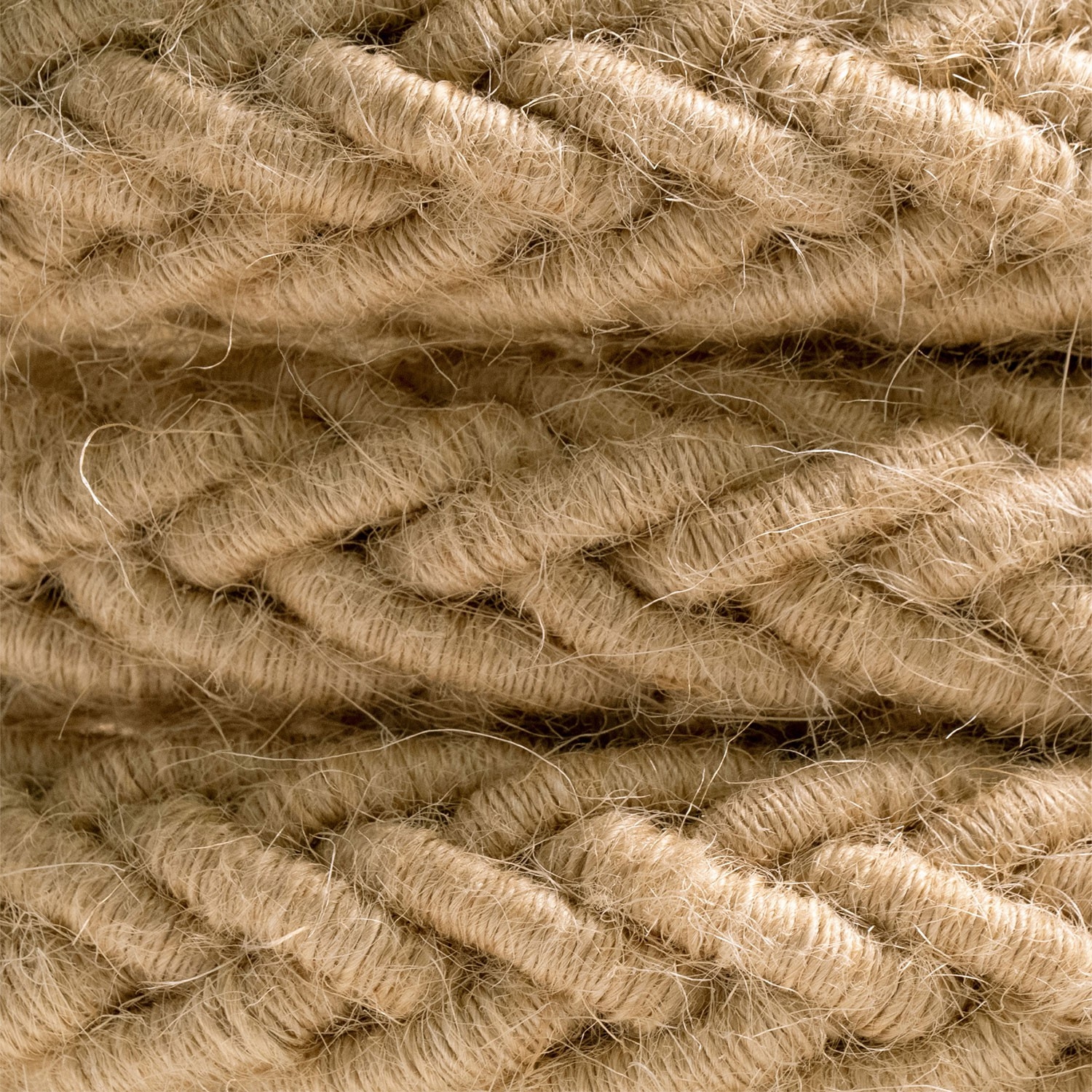 2XL jute and raw cotton twisted rope cable, 2x0.75 elettric cable. 24mm  diameter