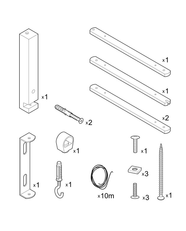 Pinocchio XL, adjustable wooden wall support for wall lamps