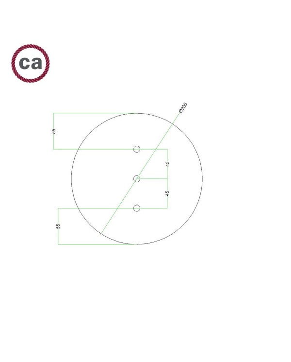 3 In-line Holes - LARGE Round Ceiling Canopy Kit - Rose One System - PROMO