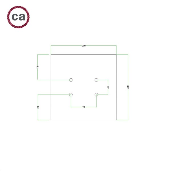 4 Holes - LARGE Square Ceiling Canopy Kit - Rose One System - PROMO