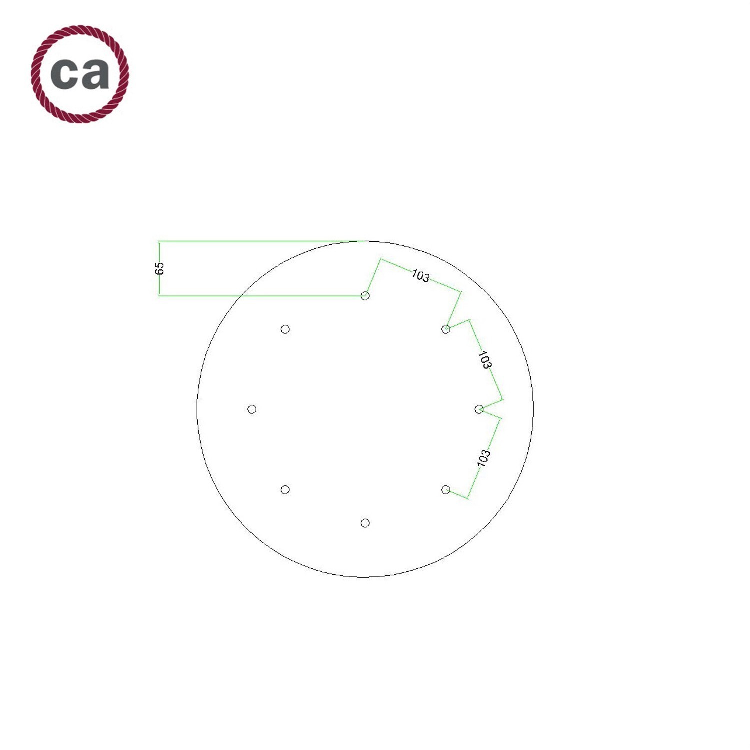 8 Holes - EXTRA LARGE Round Ceiling Canopy Kit - Rose One System - PROMO