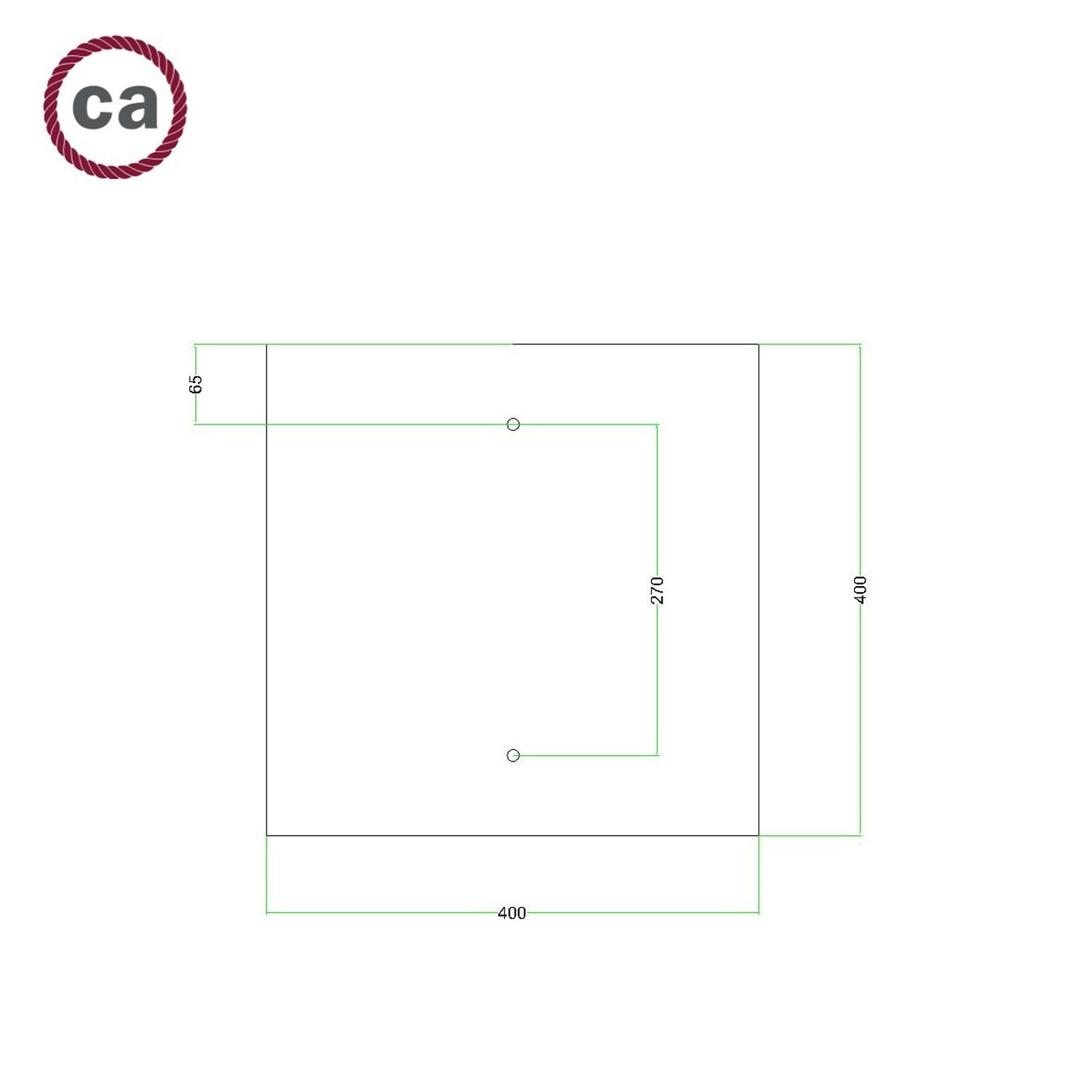 2 Holes - EXTRA LARGE Square Ceiling Canopy Kit - Rose One System - PROMO