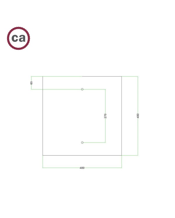 2 Holes - EXTRA LARGE Square Ceiling Canopy Kit - Rose One System - PROMO