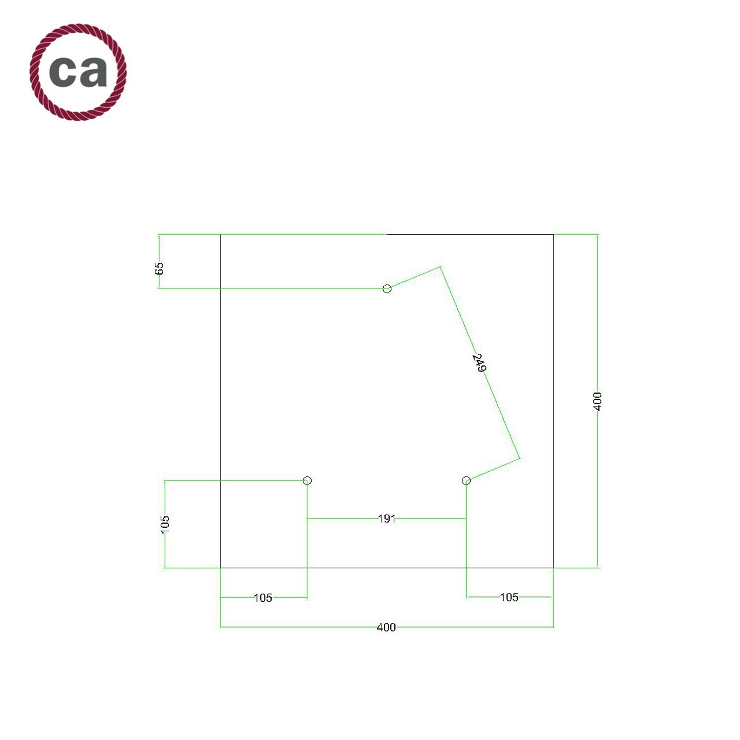 3 Holes - EXTRA LARGE Square Ceiling Canopy Kit - Rose One System - PROMO