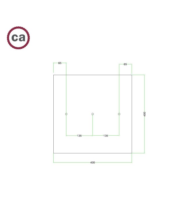 3 In-Line Holes - EXTRA LARGE Square Ceiling Canopy Kit - Rose One System - PROMO