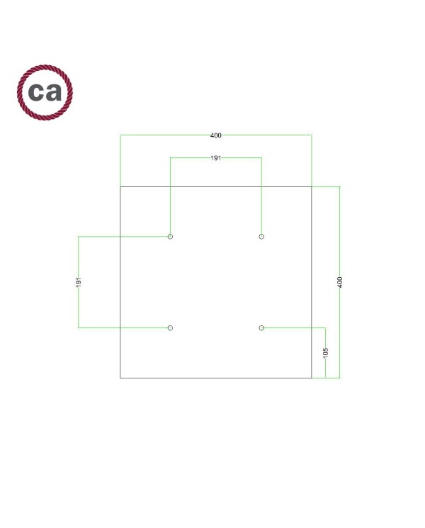 4 Holes - EXTRA LARGE Square Ceiling Canopy Kit - Rose One System - PROMO