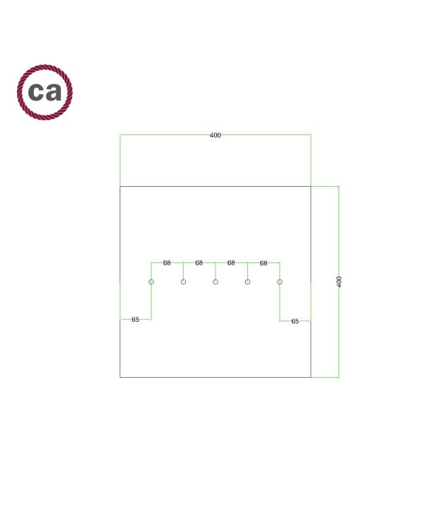 5 In-line Holes - EXTRA LARGE Square Ceiling Canopy Kit - Rose One System - PROMO