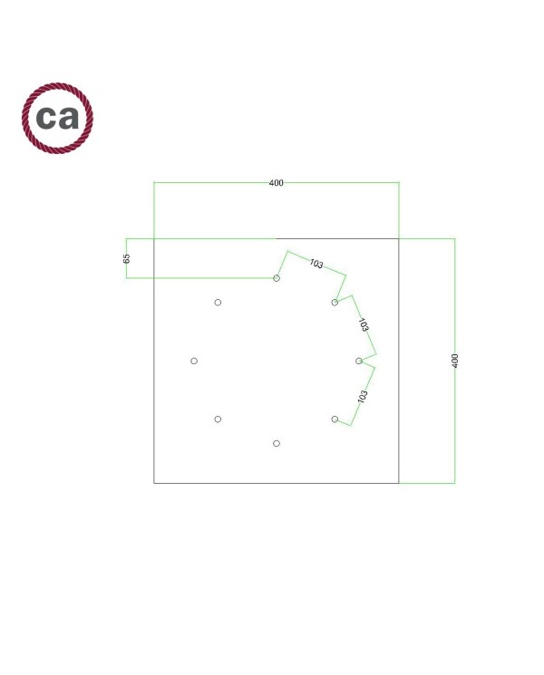 8 Holes - EXTRA LARGE Square Ceiling Canopy Kit - Rose One System - PROMO