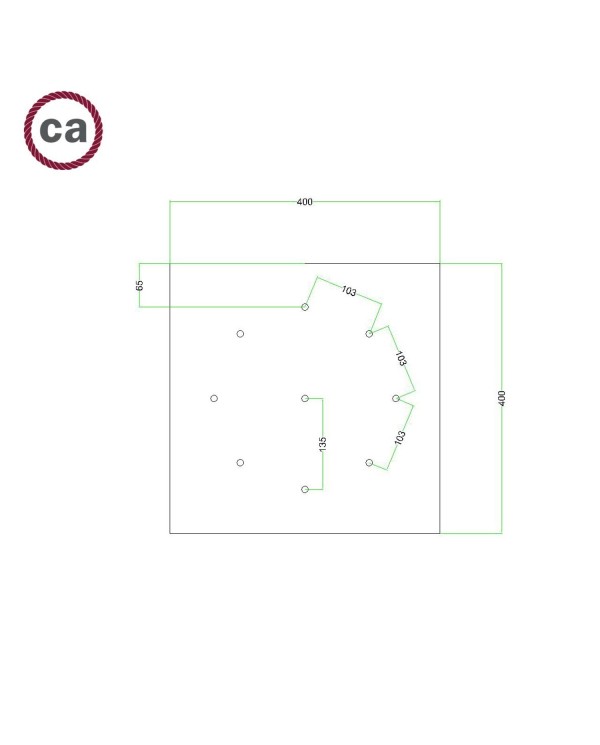 9 Holes - EXTRA LARGE Square Ceiling Canopy Kit - Rose One System - PROMO