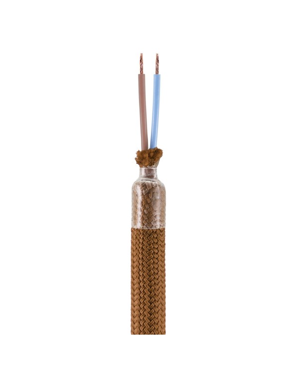 Kit Creative Flex flexible tube covered in Brown RM13 fabric with metal terminals