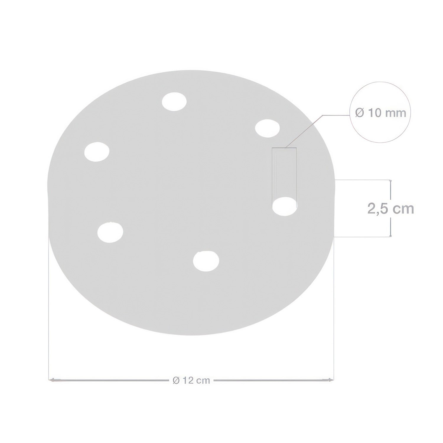 Classic 6-hole Round Metal Ceiling Canopy Kit