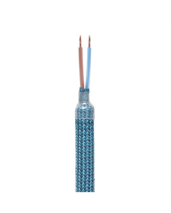 Kit Creative Flex flexible tube in petrol blue RM78 textile lining with metal terminals