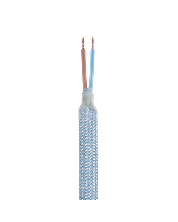 Kit Creative Flex flexible tube in baby blue RM76 textile lining with metal terminals