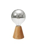 Portable and rechargeable Cabless01 LED lamp with Silver Half Sphere Globe light bulb