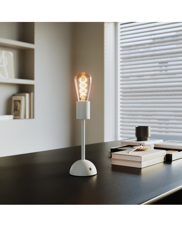 Portable and rechargeable Cabless02 Lamp with golden Edison light bulb