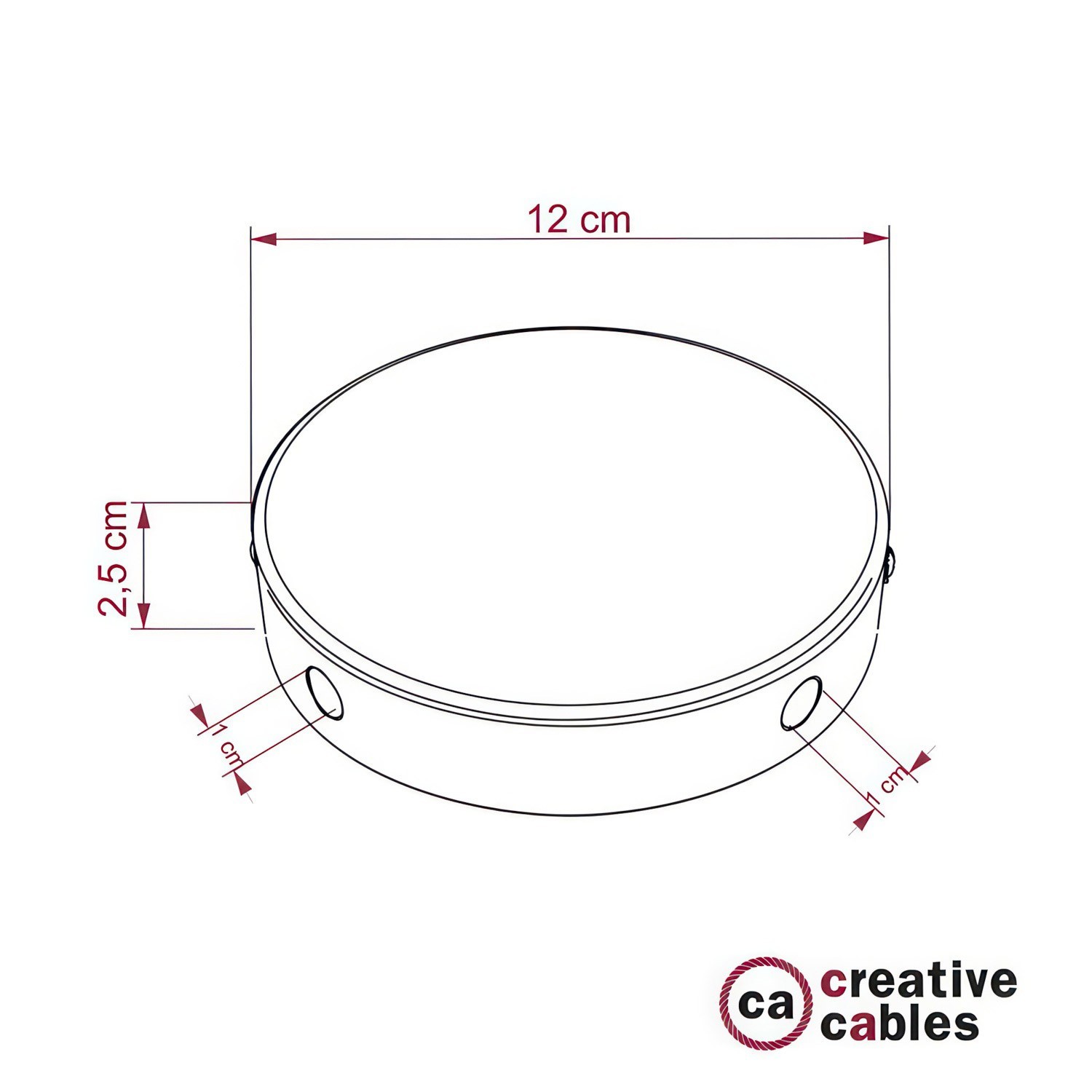 Classic Round Metal Ceiling Canopy Kit - Blank with 4 side holes