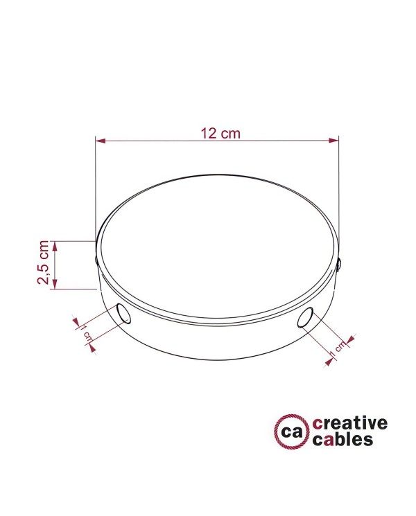 Classic Round Metal Ceiling Canopy Kit - Blank with 4 side holes