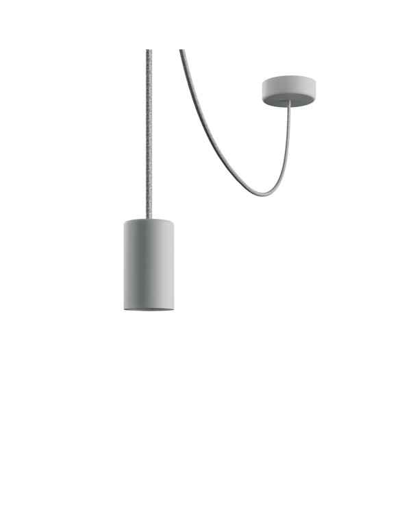 EIVA ELEGANT Outdoor pendant lamp with 16,4ft textile cable, decentralizer, ceiling canopy and socket for wet locations