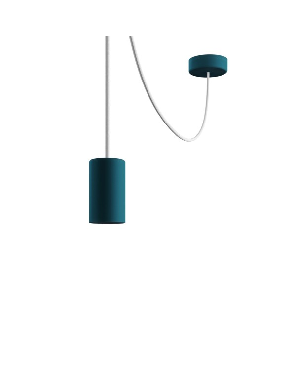 EIVA ELEGANT Outdoor pendant lamp with 16,4ft textile cable, decentralizer, ceiling canopy and socket for wet locations