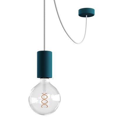 EIVA ELEGANT Outdoor pendant lamp with 16,4ft textile cable, decentralizer, ceiling canopy and socket for wet locations