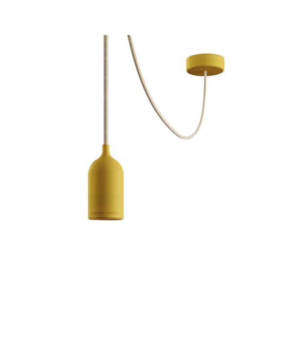 EIVA PASTEL Outdoor pendant lamp with 16,4ft textile cable, decentralizer, ceiling canopy and socket for wet locations