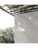 EIVA Outdoor pendant lamp with lampshade, 16,4ft textile cable, decentralizer, ceiling canopy and socket for wet locations