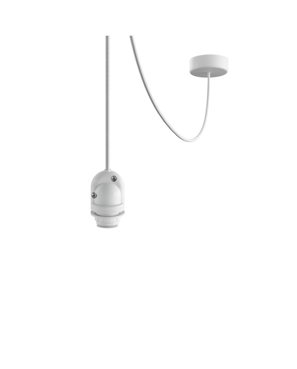 EIVA Outdoor pendant lamp for lampshade with 16,4ft textile cable, decentralizer, ceiling canopy and socket for wet locations