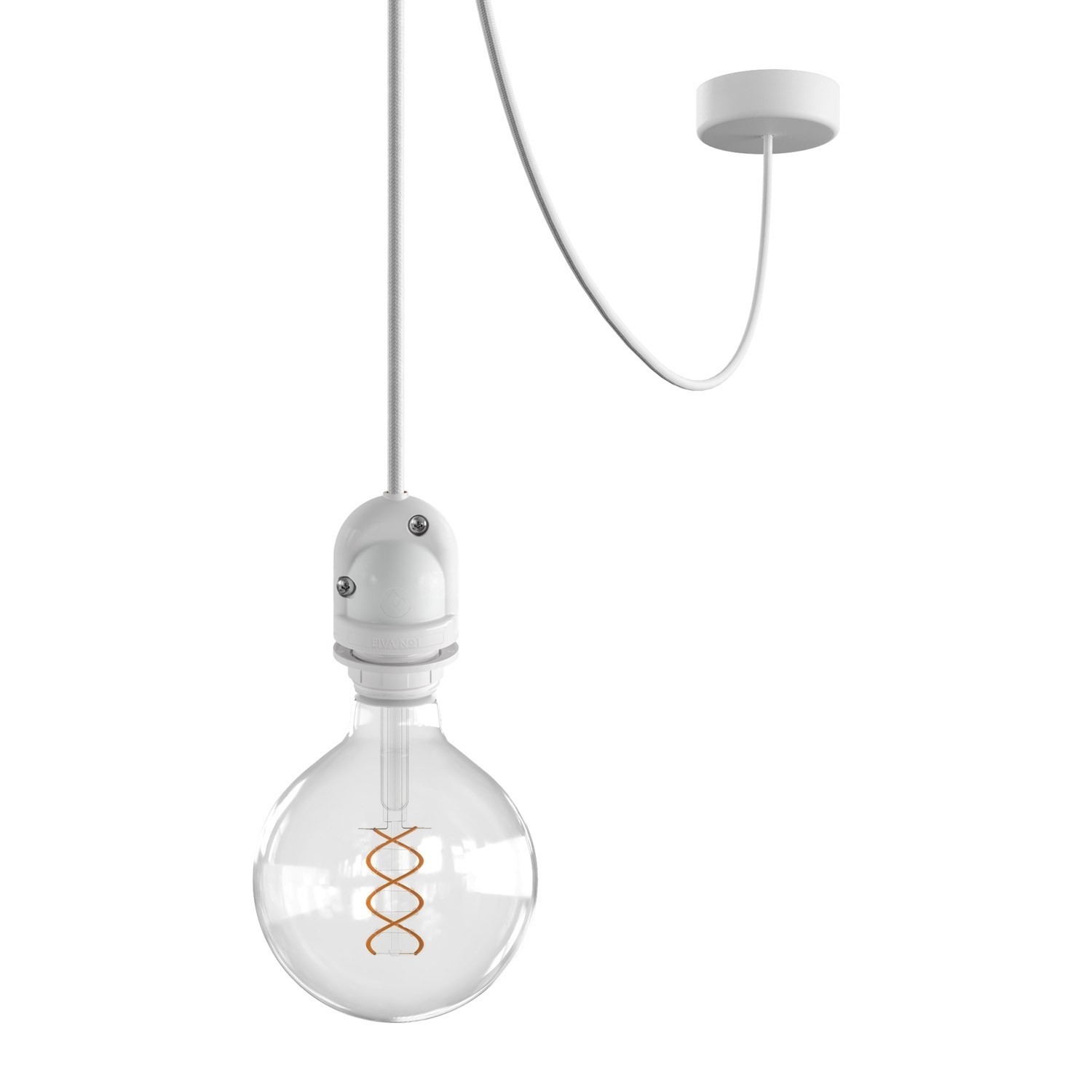 EIVA Outdoor pendant lamp for lampshade with 16,4ft textile cable, decentralizer, ceiling canopy and socket for wet locations